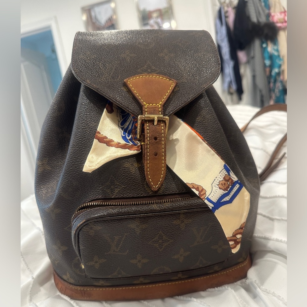 Louis Vuitton Monogram Brown Backpack with Tan Details